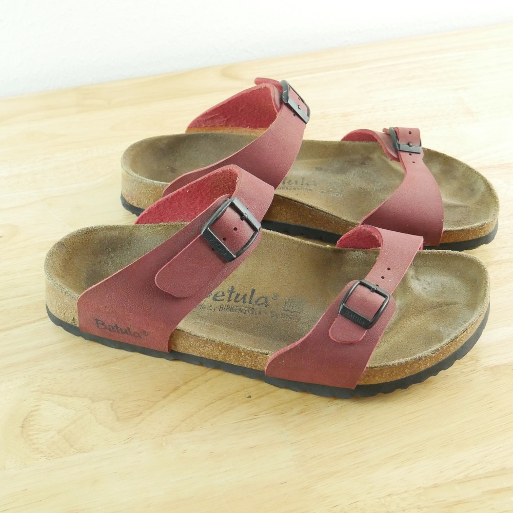 Betula by Birkenstock Red Two Strap Buckle Sandals Womens 9 Mens 7 EU 40